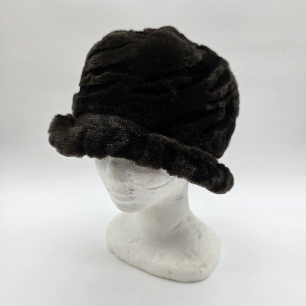 Pleasant Pheasant Hat Made In Canada Faux Fur Bucket‎ Hat Est Sz M/L